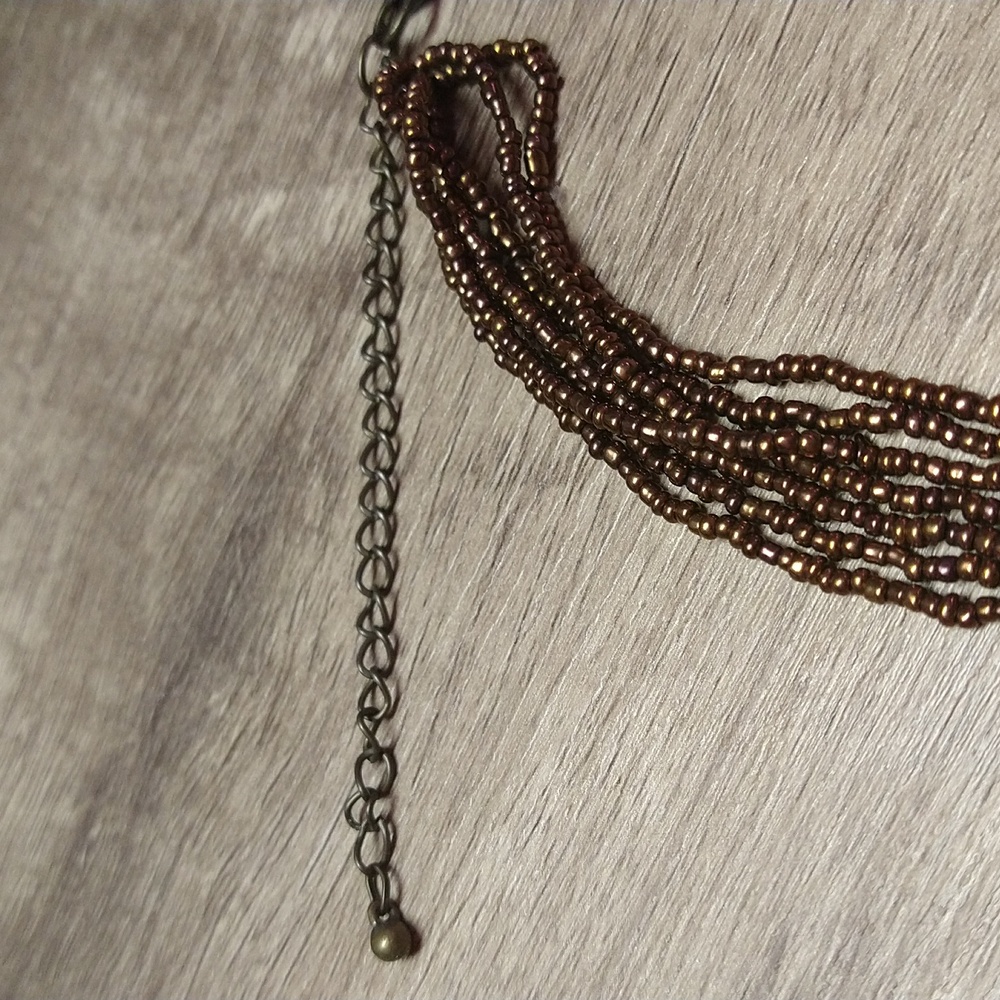 Copper Designed Medallion. Copper Colored Beaded … - image 5